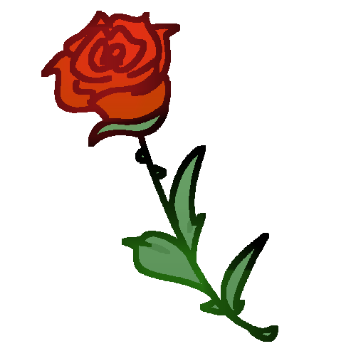 a red rose with a long green stem that has some leaves.